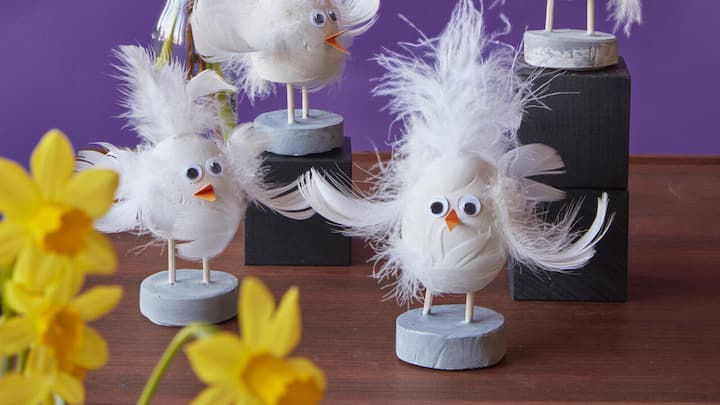 Deko-Idee: Hühnchen aus Gips