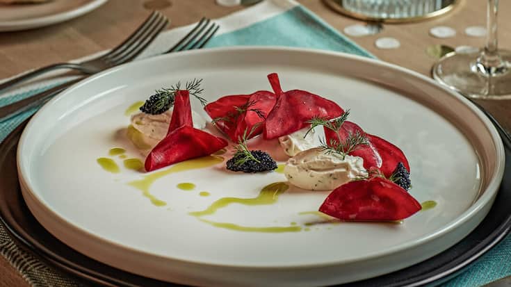 Randenravioli mit Egli-Mousse