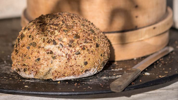 Kürbiskernbrot mit Presskuchenmehl