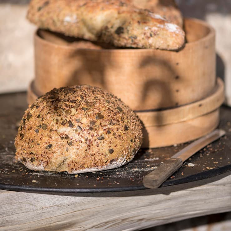 Kürbiskernbrot mit Presskuchenmehl