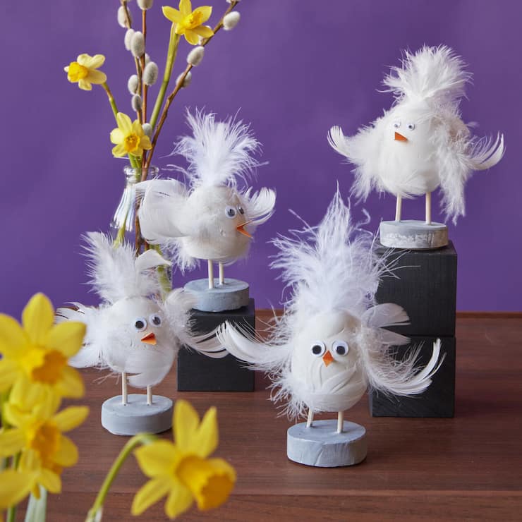 Deko-Idee: Hühnchen aus Gips