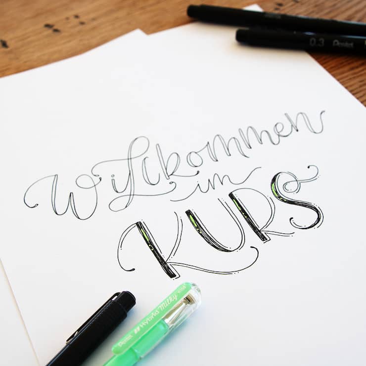 Handlettering mit Schriftvarianten