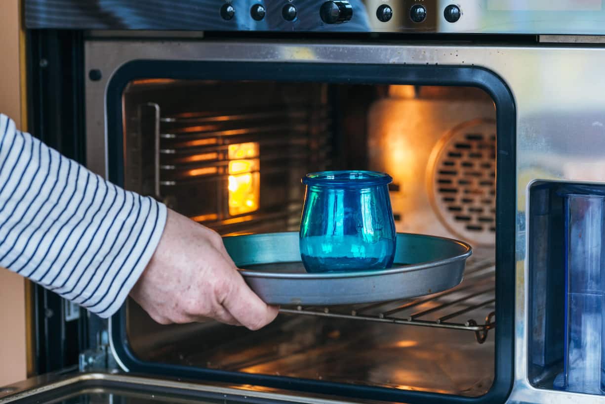 Windlicht im Backofen