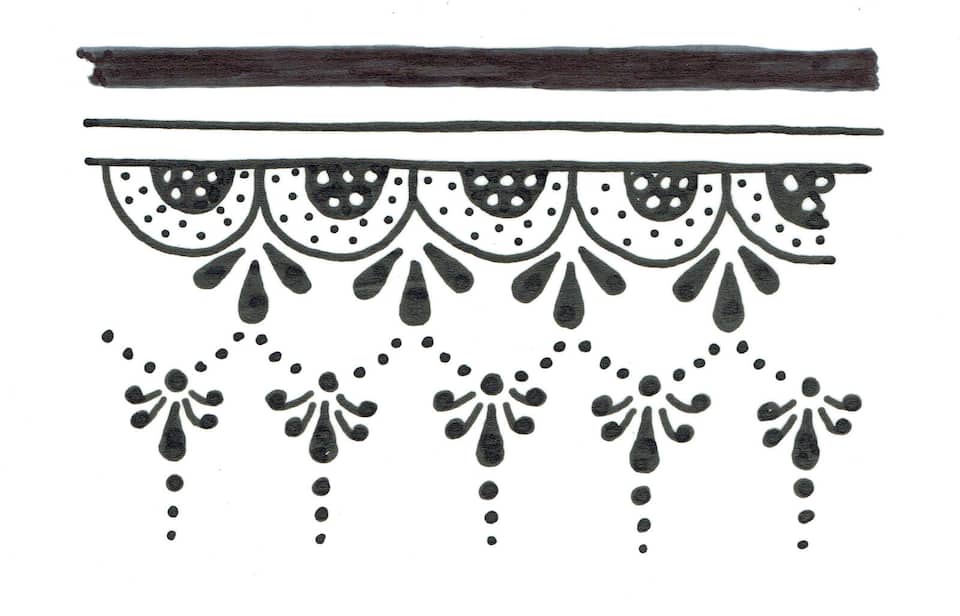 Marokkanische Ornamente skizziert